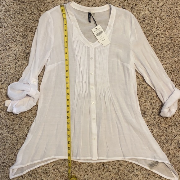 Sheer white Button Down - Picture 9 of 11